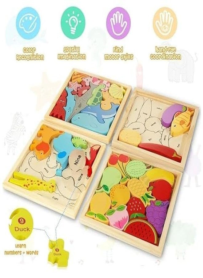 Nuwishtek Wooden Puzzles Toddler Toys Gifts for 3 Year and Above Old Boys Girls, Animal Jigsaw Puzzles Montessori Toys, Learning Educational Christmas (Animals Jigsaw Puzzle) - Image 5
